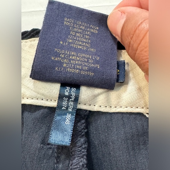 Ralph Lauren Sz12 Rugby Corduroy Pants Zipper Ankle Flat Front Women’s Navy Blue - Picture 6 of 12